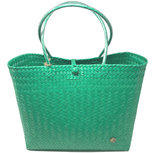 Green large size tote bag facing the front.