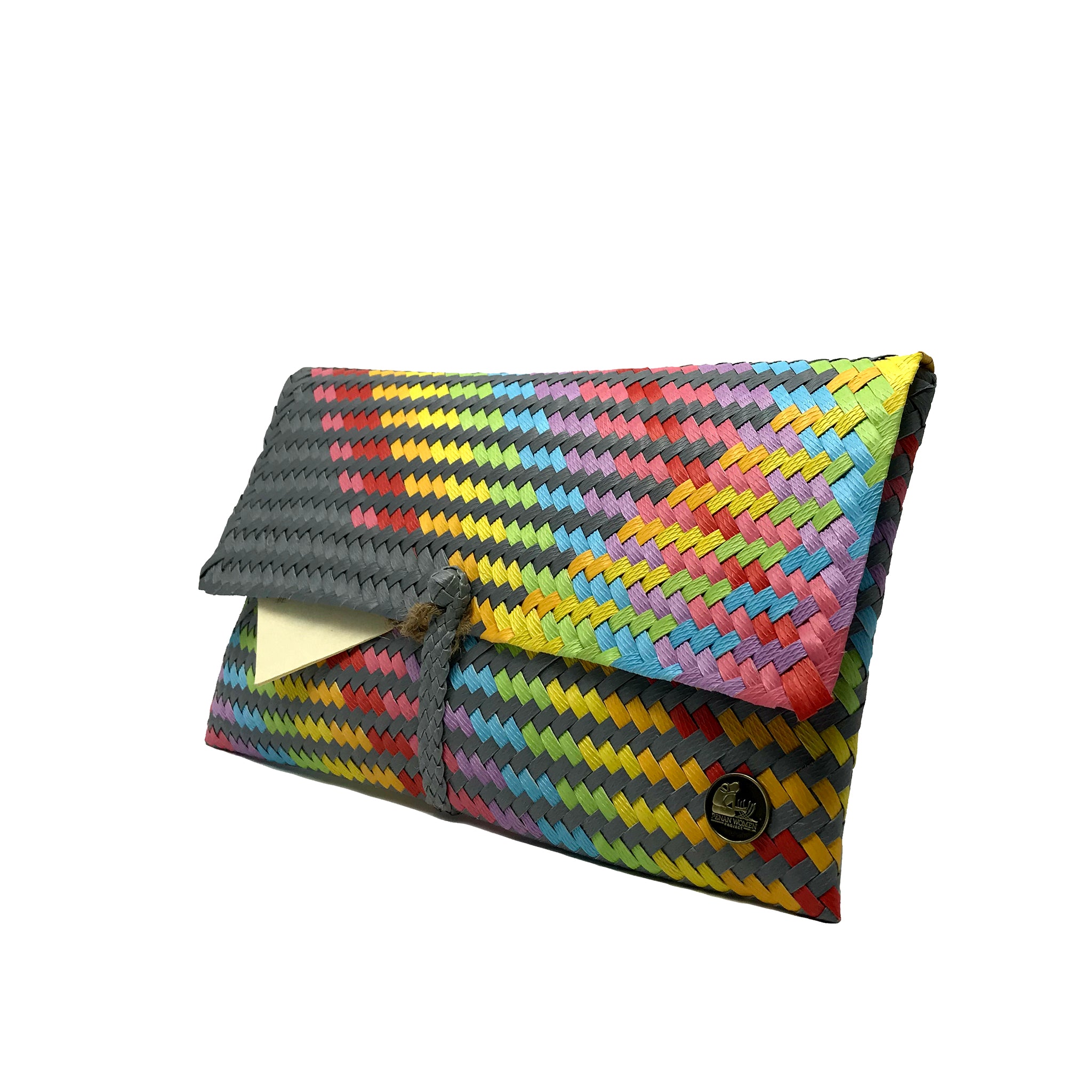 Rainbow clutch at a 45-degree angle.