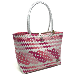 Everyday Tote Bag - Pink & White