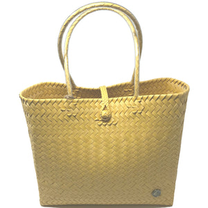 Yellow medium size tote bag facing the front.