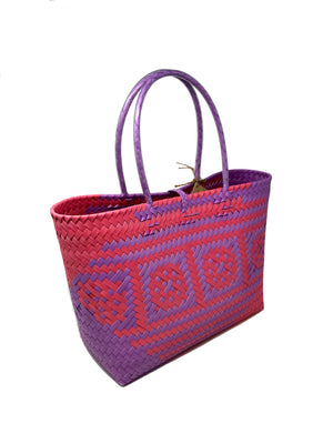 Everyday Tote Bag - Coral & Lavender